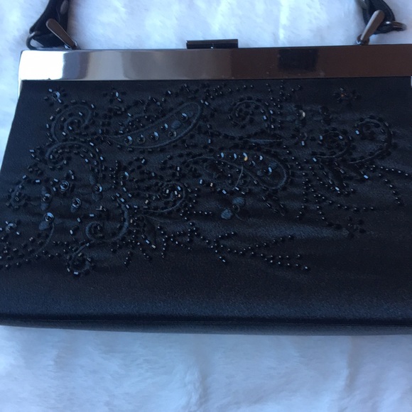 NWOT - Vintage-style Black Beaded Evening Bag - Picture 2 of 6